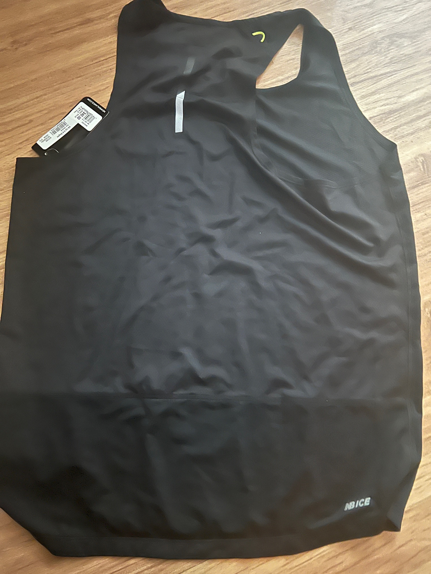 New Balance Black Men's Swim Rash Guard Tank top - Medium